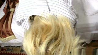 CartoonReality Blonde Asian TS in white pantyhose tugs her juicy shecock Shuttur