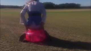 Stepmom Cd Slut Riding Dildo Seat Outdoors In A Field SwingLifestyle