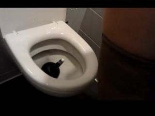 Maduro Fucking myself with a toilet brush in women restroom iXXXTube8
