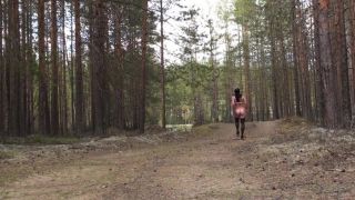 Flogging Walk naked on a forest road. Ametuer Porn