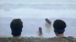 Boobies Classic Catfights-Playful Nude Wrestling at the Beach Footjob