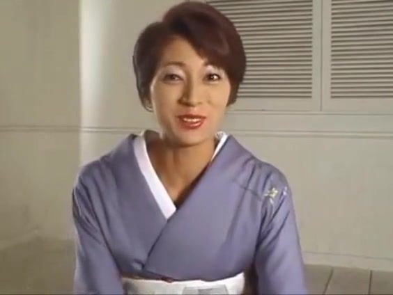 Classic japanese kimono woman facesitting with interview Close