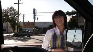Public Fuck Kinky lad gets cock sucked by hot brunette hitchhiker Cutie