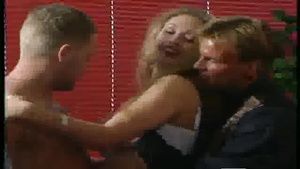 Slutty Blond Hair Lady beauty 3some double fuck HDHentaiTube