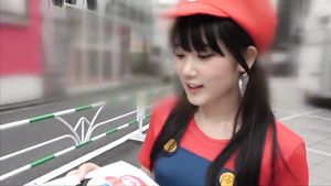 Natural Boobs Mario cosplay gets nailed - japanese Bigbooty