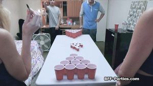 Latina Dorm beer pong escalates to wild grop hardcore Bubble Butt