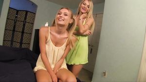 eFappy POV double handjob in amateur video clip with busty blondes Teensnow
