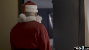 Lez Unhinged santa gets back at boss by screw stepdaughter UpForIt