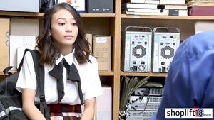 XXXShare Petite asian teenager tried to hide stolen things in office RulerTube