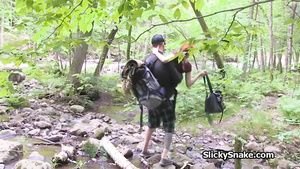 GreekSex Quickie in the forest with redhead girlfriend Dani Daniels