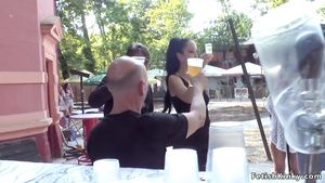Nina Hartley Euro whore blowing in public outdoor cafe Casado