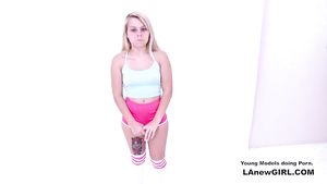Sucking Cocks blond hair lady teenie schoolgirl, 19, banged at photoshoot audition - teen xxx 18