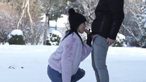 Shemale Playing in the snow leads to a quickie assfucking intimacy session Full Movie