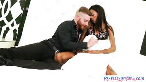 Interacial Tgirl Dazia Cockdazian enjoys interracial sodomy intimacy Uncut