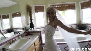 Bigcocks Horny bridesmaids watch couple fucking just before...