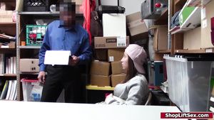 Verified Profile 18 Years Old shoplifter pounded in officers desk Nylon