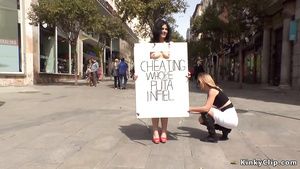 Flexible Cheating whore disgraced in public Finger