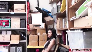 Brunet Asian shoplifter nailed by LP officer Sexcams