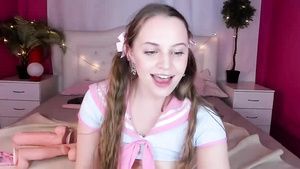 Freaky Cute Young With Pigtails Fucks Herself Hard Cam Girl
