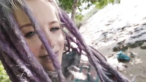 Lesbian Sex Tattooed hippie girl gets pounded outdoor in many positions Wanking
