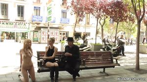 Girl Sucking Dick Naked blond hair girl kneeling in public streets Insertion
