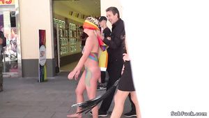 Cum Shot Body painted nakes bitch in public Dicks