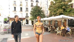 Ass Lick Naked ginger slave led through Madrid Big breasts