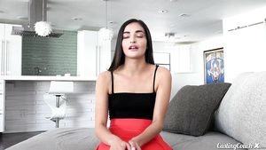 Bubble teen minx Emily Willis gets thrilling orgasm at porn casting NSFW
