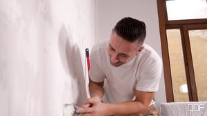 Furry Painting Walls With Heavy-Breasted Blond Hair Girl - EPORNER Amateur Porn