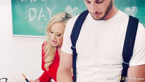 Spoon Brandi Love fucks with handsome dude Lucas Frost in the classroom Abuse