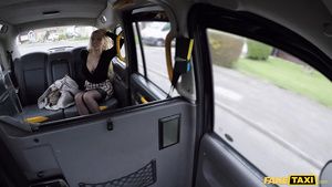 Passionate Stockinged milf Amber getting backshots in the fake taxi cab This