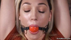XDating Blonde sub slave Lily LaBeau gets gagged, punished and tortured English