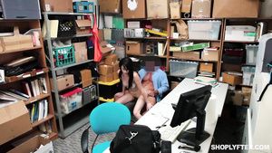 Girl Get Fuck Mall cop breaks in hot young brunette shoplifter on the desk Anale