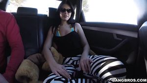 Full Public outdoor sex with cumshot for young tiny brunette Hot Fuck