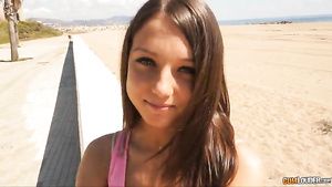 Outdoor Cute Foxy Di gets a messy face - foxy di Step Sister