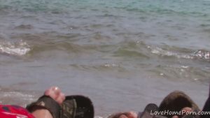 College Wet Beach Nymph Chokes On Hard Knob - high-resolution EroticBeauties