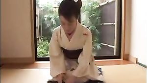 Blondes Asian Japanese Geisha Giving An Happy End To Guy Deepthroat