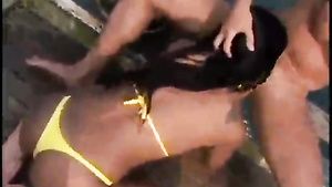 Amazon Exotic ebony girl ass fucking on boat outdoors in the sea for cumshot Lingerie