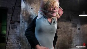 Rica A sub girl with anal hook gets hogtied and vibed to orgasm by Master Guys