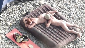Pounded Amateur Beach hardcore sex outdoors with hairy pussy redhead Bareback