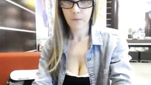 Village shameless blonde flashing tits and rubbing pussy in public place Stream