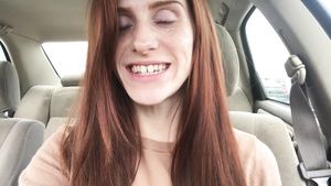 Real Amatuer Porn Ginger amateur girl masturbates in the car Bigtits