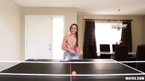 Masseuse Excited stud lures cutie on tennis table to fuck her holes Riding