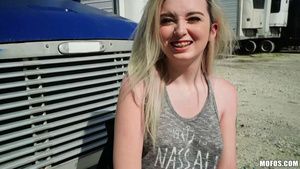 Stranger Lexi Lore gives Jesse Black outdoor blowjob to get a ride Boob Huge