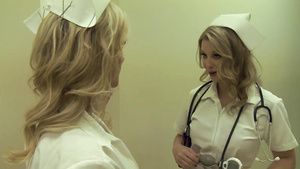 Avy Scott Two gorgeous nurses share one lucky dude in hot threesome Skype