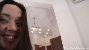 Long Hair First anal quest with the horny teen Carrie Cherrie Tight Pussy