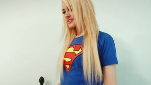 Femdom Supergirl gets rid of her costume to show naked curves Shy