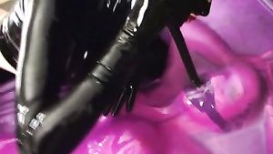 German Plastic wrap panic vacuum breathplay for a submissive girl HD21