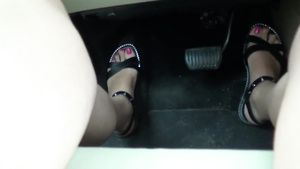 Blow Jobs Foot Fetish and Footjob in my Fun Car - cum on feet Woman