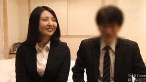 Grandpa Japanese Office Colleague Intercourse Game - busty Asian babe gets cumshot Anal-Angels